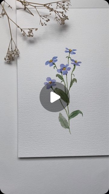 Rashmi Thodkar on Instagram: "I love using a filbert brush for dainty ditsy flowers 🤗 Here’s an easy way to paint “forget me nots” using one 🤗💙💜 Happy Thursday 🤗💜💙  #forgetmenots #watercolortutorial #watercolorsketchbook #easytutorial #easypainting #watercolorflowers" Pastel Flowers Drawing, Filbert Brush, Watercolor Sketchbook, Forget Me Nots, Pastel Flowers, Watercolour Tutorials, Water Colour, Happy Thursday, Childrens Art