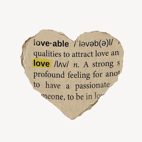 Torn Paper Design, Love Definition, Ripped Paper, Paper Quote, Word Collage, Love Collage, Scrapbook Printing, Definition Of Love, Vintage Words