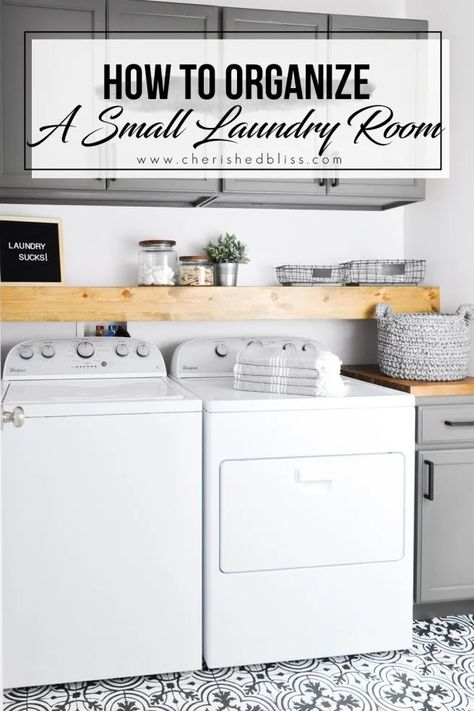 Organize Laundry, Modern Farmhouse Laundry, Modern Farmhouse Laundry Room, Small Laundry Room Organization, Room Storage Diy, Vanity Makeover, Farmhouse Laundry, Farmhouse Laundry Room, Diy Budget