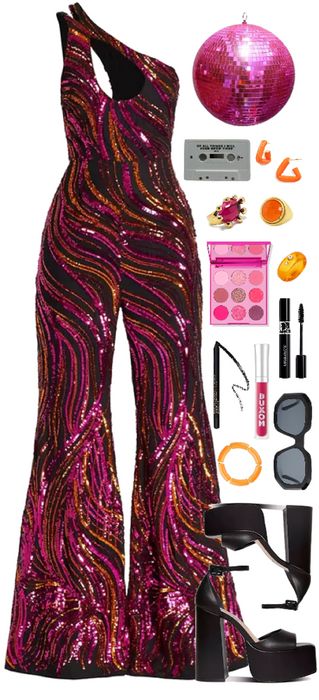 Disco Outfit | ShopLook Retro Glamor Outfit, 80s Disco Party Outfit Black Women, Disco Outfit Halloween, Disco Dress Up Party, 70s Jumpsuits For Women Disco, Studio 45 Party Outfit, Soul Train Party Outfit, Disco Outfit Ideas 70s Party, Disco 70’s