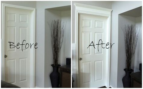 Door Header, Decoration Shabby, Door Molding, Door Trims, Home Upgrades, Diy Door, Diy Home Improvement, Interior Door, Home Reno