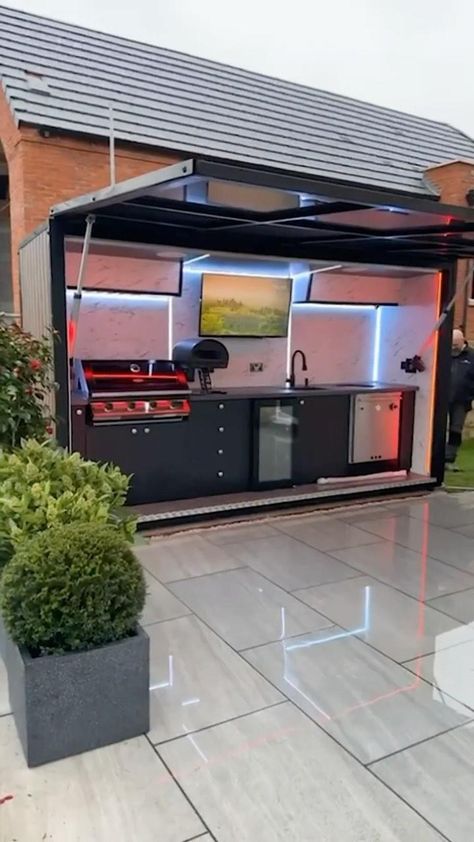 Please welcome our new BBQ pod! This is the latest creation by our very own team. It’s a one of a kind outdoor fully fitted kitchen! This… | Instagram Bbq Pod, Grilling Station, Cocktail Gin, Outdoor Fireplace Patio, Outdoor Kitchen Plans, Build Outdoor Kitchen, Outdoor Bbq Kitchen, Outdoor Remodel, Extractor Fans