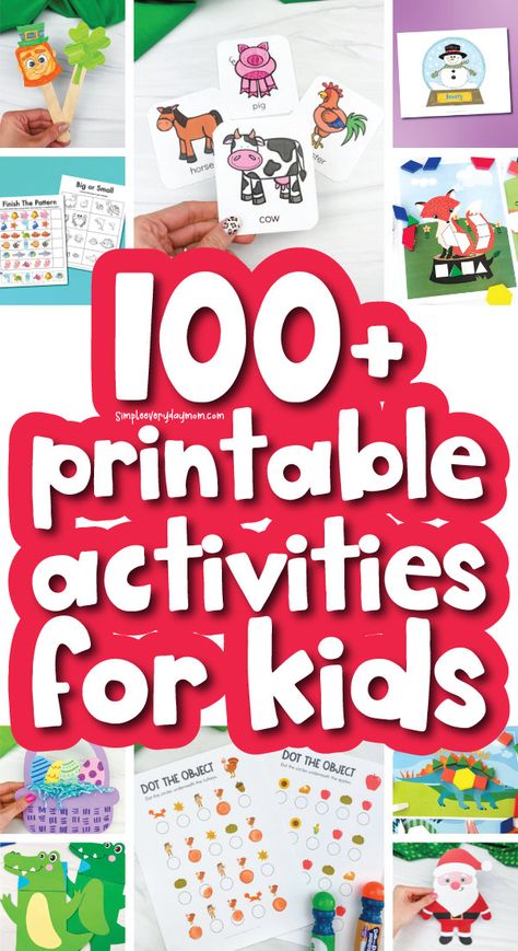 Find the best printable activities for kids inside this collection! We have fun activities for preschoolers, kindergarteners, and beyond. Find coloring pages, I Spy printables, learning activities, pretend play printables, worksheets, and more! They're great for home, school, daycare, and the library! English Activities For Kids, Activity Sheets For Kids, Free Printable Activities, Printables Free Kids, Halloween Activities For Kids, Aktivitas Montessori, Printable Activities For Kids, Free Preschool, Print Ideas