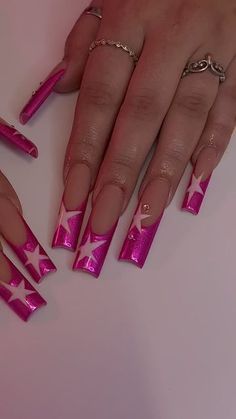 Chrome Hot Pink French Tip Nails, Hot Pink Chrome Nails French Tip, Barbie Nails 2023, Pink Chrome French Tip Nails, Hot Pink Chrome Nails, Hot Pink French Tip Nails, Holloween Nails, Barbie Nails, Pink Chrome Nails