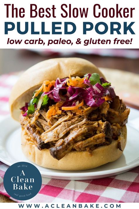 Gluten Free Pulled Pork Slow Cooker, Pulled Pork With Bbq Sauce, Meal For A Crowd, Pork Loin Pulled Pork, October Meals, Paleo Bbq Sauce, Paleo Bbq, Amazing Slow Cooker Recipes, Cookout Recipes