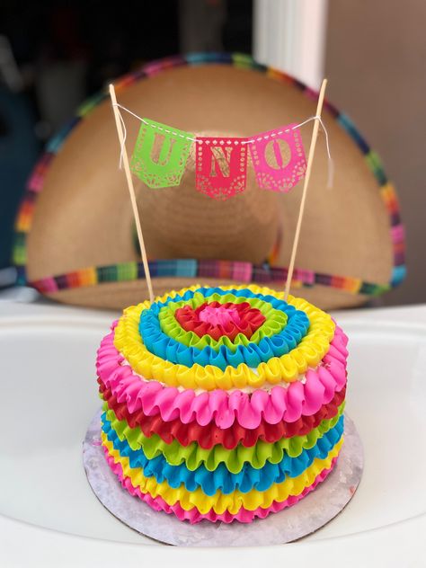 Mexican Themed Smash Cake, Easy Fiesta Cake, Fiesta First Birthday Twins, My First Fiesta 1st Birthday Cake, First Fiesta Cake Topper, First Mexican Birthday Party, Cinco Fiesta Birthday Party, First Fiesta Dessert Table, First Fiesta Cake Smash