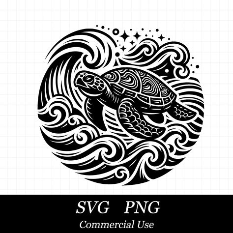 Sea Turtle Logo Design, Sea Turtle Svg, Turtle Svg, Cricut Iron On Vinyl, Hawaiian Sea Turtle, Beach Svg, Laser Engraved Ideas, Silhouette Clip Art, Svg Summer