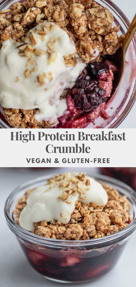 Breakfast Crumble, Best Whey Protein Powder, Best Whey Protein, High Protein Vegan Recipes, Breakfast Prep, Healthy High Protein Meals, Plant Based Breakfast, High Protein Vegan, High Protein Breakfast