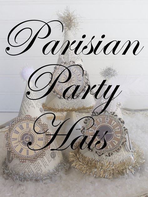 parisian party hats 145 Parisian Party Food, Wine Bottle Tiki Torch Diy, Mickey Mouse Centerpiece, Parisian Party, Mickey Mouse Invitation, New Year's Party, Elmo Party, Elmo Birthday, Mickey Party