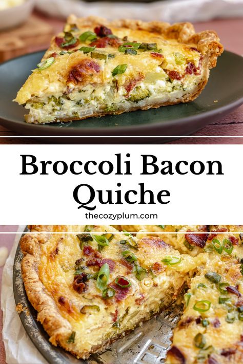 Breakfast Quiche Bacon, Egg Quiche Recipes, Broccoli Cheese Quiche, Quiche Recipes Crustless, Bacon Quiche Recipe, Broccoli Bacon, Broccoli Quiche, Bacon Quiche, Cheese Quiche