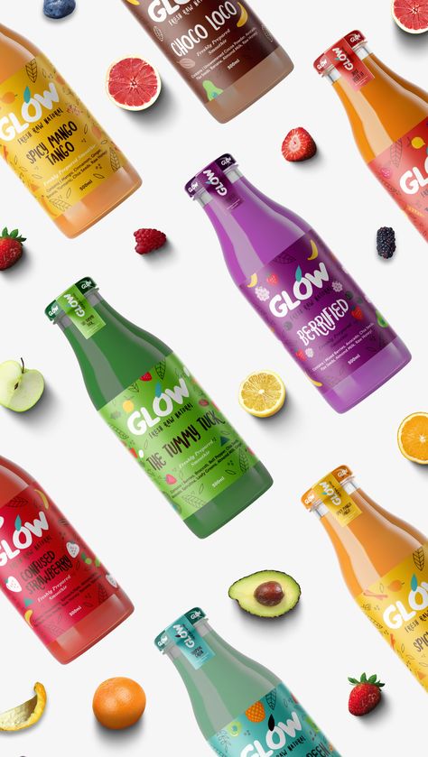 Juice Branding, Drink Packaging, Drinks Packaging Design, Juice Packaging, Bottle Design Packaging, Smoothie Bar, Food Graphic Design, Natural Juices, Food Packaging Design