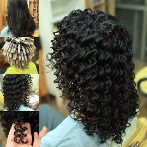 Spiral Perms On Short Hair, Short Hair Perm Before And After, Spiral Perm Vs Regular Perm, Spiral Perm Before And After Medium Length, Different Perm Curls Short Hair, Perm Patterns, Black Permed Hair, Perm Before And After Short, Perms For Short Hair Before And After