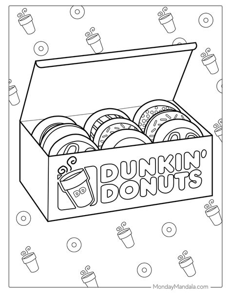 Snack Coloring Pages, Funko Pop Coloring Pages, Doughnut Coloring Page, Coloring Food Pages, Skincare Coloring Pages, Starbucks Coloring Pages, Donut Coloring Page Free Printable, Baddie Coloring Pages Easy, Cute Simple Coloring Pages