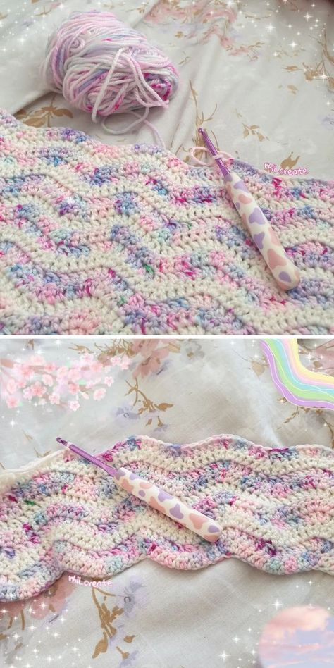 Crochet Ripple Stitch - Free Patterns and Inspiration | Crochetpedia Vintage Fan Ripple Stitch, Crochet Baby Blanket Ombre Yarn, Color Changing Yarn Crochet Blanket, Ripple Stitch Baby Blanket, Wave Afghan Pattern Free, Free Crochet Baby Blanket Patterns For Beginners, Verigated Yarn Crochet Patterns Blanket Free, Ombre Baby Blanket Crochet, Best Crochet Stitch For Variegated Yarn