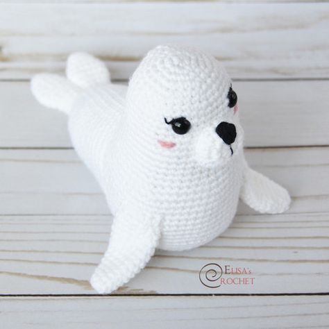 Seal Amigurumi, Sea Crochet, Crochet A Bear, Bear Ideas, Cutest Crochet, Crochet Hack, Stuffed Dolls, Confection Au Crochet, Steel Crochet Hooks