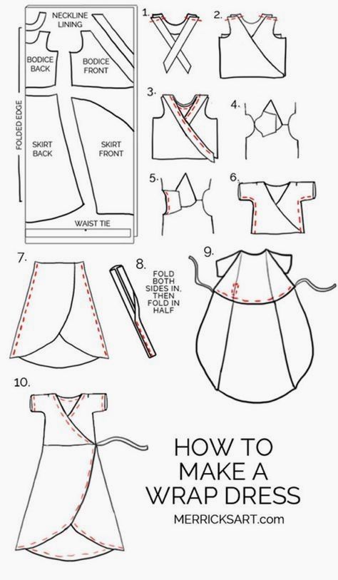 Wrap dresses are such a classic style, but are also so huge this season. Learn how to make your own wrap dress with this simple sewing tutorial! Tips Menjahit, Hantverk Diy, Diy Sy, Dress Sewing Tutorials, Haine Diy, Costura Fashion, Simple Sewing, Sew Ins, Costura Diy