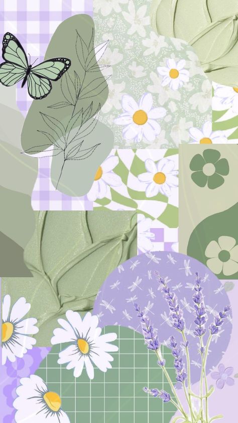 #lavender #sage #sagegreen #wallpaper #collage Sage And Purple Wallpaper, Lavender Collage Wallpaper, Lavender Aesthetic Collage, Sage Green And Lavender, Lavender Collage, Shuffle Wallpaper, Random Collage, Green Collage, Green And Lavender