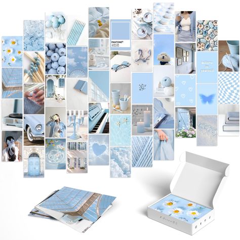 Light Blue Teenage Girl Bedroom, Cute Blue Room Decor, Baby Blue Bedroom Aesthetic, Room Decor Blue Walls, Room Ideas Light Blue, Baby Blue Room Aesthetic, Room Decor Ideas Blue, Teal Dorm Room, Perfect Blue Aesthetic