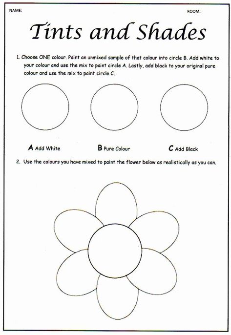 Middle School Art Worksheets Best Of Ce Upon An Art Room Tinting and Shading Colour theory Art Worksheets Middle School, Art Assessment, Tints And Shades, Practice Painting, Art Handouts, School Art Activities, Art Program, 6th Grade Art, Draw And Paint