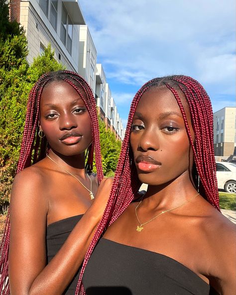 Braids On Dark Skin Women, Burgundy Braids, Braids 2023, New Things To Try, Baby Hairs, Dark Skin Women, Good Hair Day, Braid Styles, Hair Day