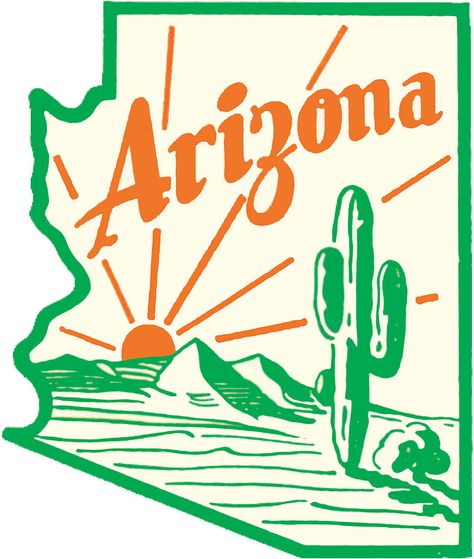 Arizona Grand Canyon, Arizona Map, Arizona Cactus, Dog Baby, Travel Stickers, Wallpaper Vintage, Travel Design, Vintage Travel Posters, 로고 디자인