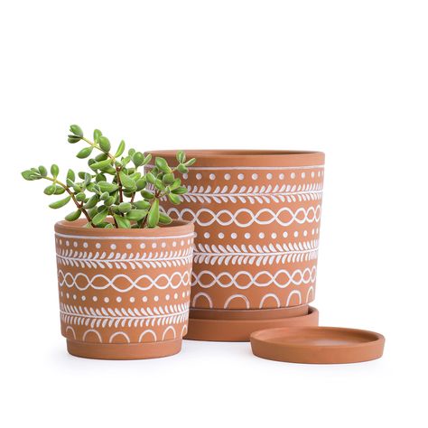 Terra Cotta Planters, Lover Accessories, Plant Pot Design, Pots For Plants, Ripple Pattern, Plant Pot Diy, Modern Plant Stand, Painted Pots Diy, Painted Terra Cotta Pots