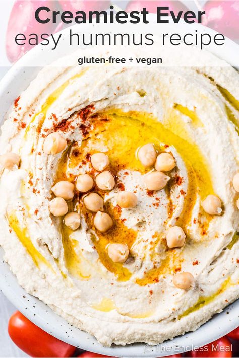 Lunch Dips, Creamy Hummus Recipe, Hummus Flavors, Best Hummus Recipe, Easy Hummus Recipe, Sweet Potato Hummus, Creamy Hummus, Hummus Ingredients, Hummus Recipe Homemade