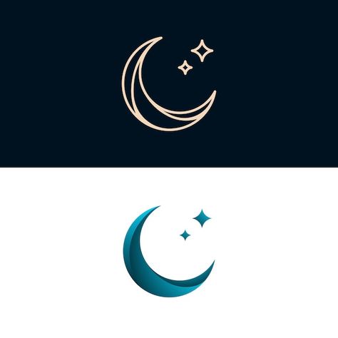 Moon Light Logo Design, Moon Vector Illustration, Moon Logo Design, Moon Outline, Avatar Logo, Monogram Tattoo, About Moon, Moon Cartoon, Dream Logo