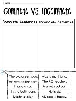 Complete Sentences Expand A Sentence, Compound Subject, Exclamatory Sentences, Incomplete Sentences, Writing Complete Sentences, Writing Conventions, Complete Sentence, Sentence Activities, 2nd Grade Writing