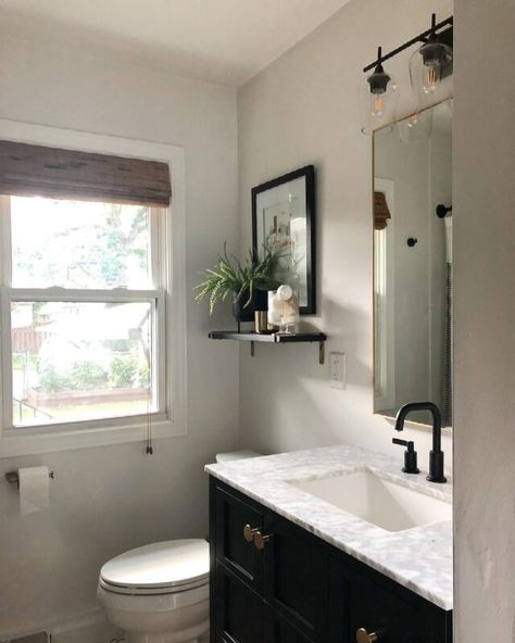 Eyesore to Outdoor Oasis: Backyard Patio Reveal - Sima Spaces Bathroom With Black Vanity, Small Bedroom Office, Small Bedroom Decorating, Modern Traditional Bathroom, Oasis Backyard, Bedroom Remodeling, Small Bedroom Remodel, Build A Table, 1960s Home