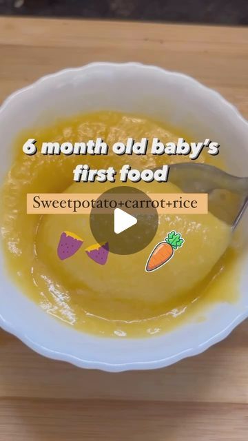 6 Month Baby Food Ideas, 6 Months Baby Food Recipes, First Foods For 6 Month Old, 6 Month Old Baby Food, 6 Month Old Food Ideas, Baby Food For 6 Months, Sweet Potato Puree Baby, Stage 1 Baby Food Recipes, 6 Month Old Food