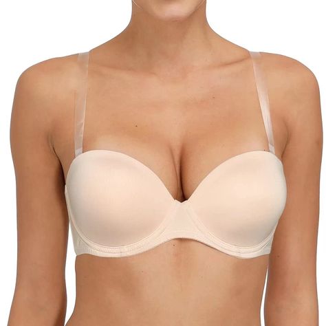 PRICES MAY VARY. Strapless bra is made of smooth fabrica ,with a lightly padding cup,wide smooth back strap, ajustable and detachable straps and 4 hook and eyes back clourse. Convertible bra mean you can wear multiway. Such as : strapless, halter,crisscross and regular. It comes with 2 straps (1*transparent and 1* matching color), and 2 back straps (1* transparent and 1*matching color). Pay attention : The clear back strap is no hook. The bra with underwire provide a suppor and lift up your girl Backout Dress, Wedding Bra, Clear Strap Bra, Low Cut Shirt, Strap Bra, Clear Back, Convertible Bra, Support Bra, Bra Brands