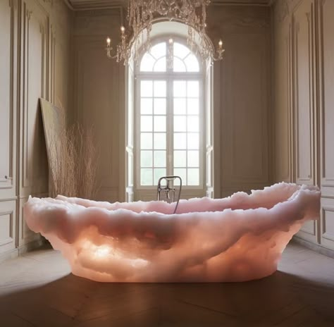 crystal onyx custom bath in pink Crystal Tub, Bath Tub Aesthetic, Bathtub Ideas, Luxurious Bathtubs, Bath Aesthetic, Toilet Decoration, Dream Bedroom Inspiration, Bathtub Decor, Crystal Bath