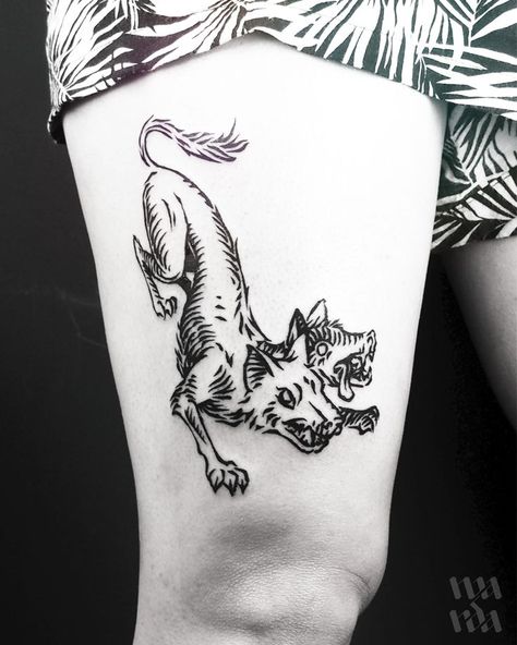 2 Headed Dog Tattoo, Two Headed Wolf Tattoo, Dog Muzzle Tattoo, Conjoined Animal Tattoo, Rabid Dog Tattoo, Two Headed Dog Tattoo, Creepy Dog Tattoo, Aggressive Dog Tattoo, Snarling Dog Tattoo