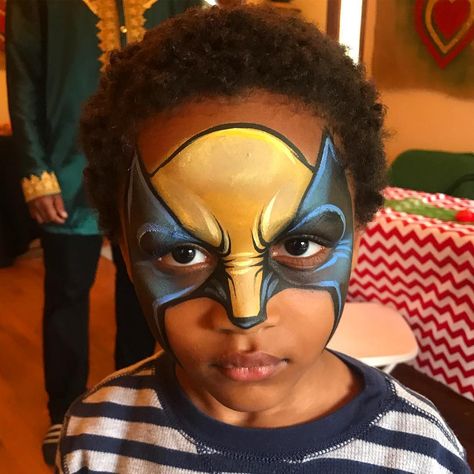 *SNIKT* Hey Bub. #wolverine #facepainting #facepaint #marvel #comics #facepainter #bodyart #tattoostyle Wolverine Face Paint, Marvel Face Paint, Deadpool Face Paint, Diy Facepainting, Captain America Face Paint, Superhero Face Painting, Deadpool Face, Easy Face Painting Designs, Face Painting For Boys