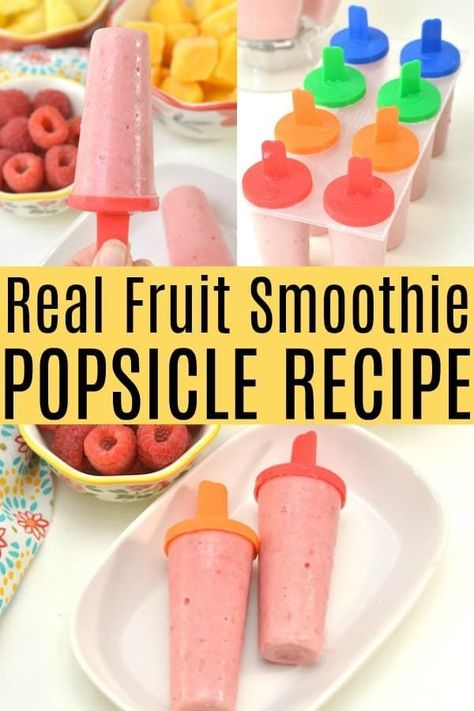 Fruit Smoothies For Kids, Home Made Popsicles Healthy, Popsicle Recipe For Kids, Fruit Popsicle Recipes, Gourmet Popsicles, Easy Popsicle Recipes, Homemade Fruit Popsicles, Healthy Popsicle Recipes, Mango And Pineapple