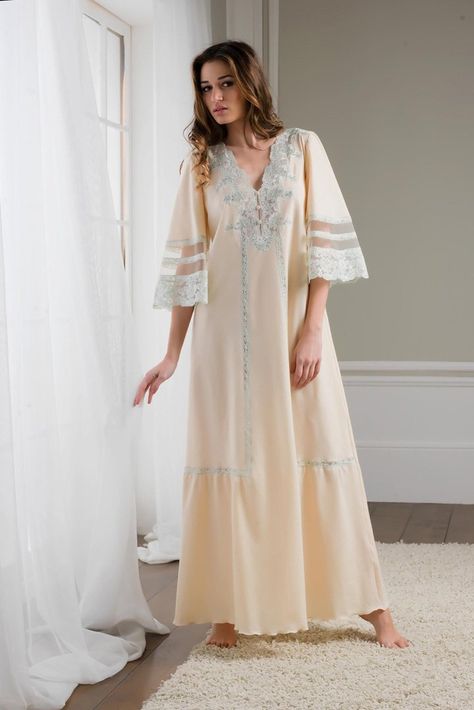 Victoria - Cotton Nightgown – Flora Lastraioli Shop Online Cotton Night Dress, Cotton Nighties, Night Gown Dress, Italian Lingerie, Night Gowns, Cotton Nightgown, Night Dresses, Night Dress For Women, Home Dress