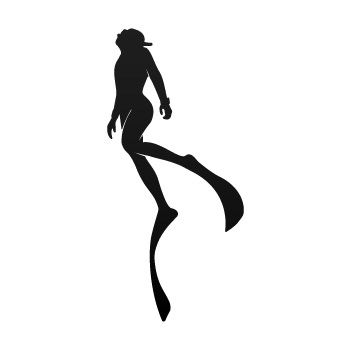 Diver Apnea Sticker 01860  Design: George Toubalis Freediver Silhouette, Divers Tattoo, Diver Silhouette, Scuba Tattoo, Diving Logo, Diver Tattoo, Diver Art, Spear Fishing, Navy Diver