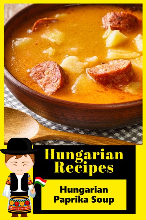 Authentic Hungarian Paprika Soup - Quick and Easy Hungarian Holiday Recipes. Simple Hungary Foreign Recipes to Try At Home. Traditional European Recipes. Our Favorite Hungarian Dinner Ideas. The Most Popular Hungarian Dinner Recipes. Try These Easy Family Hungarian Dessert Recipes. Hungarian Paprika Soup, Hungarian Cauliflower Soup, Hungarian Soup Recipes, Hungarian Recipes Traditional, Arkansas Recipes, Paprika Soup, Hungarian Christmas, Hungarian Cookies, Hungarian Dishes