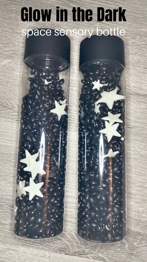 Star Sensory Bottle, Light And Dark Infant Activities, Glow Sensory Bin, Light And Dark Infant Theme, Space Sensory Bottles, Constellation Sensory Bag, Light And Dark Toddler Activities, Light And Dark Activities For Infants, Outer Space Sensory Bin