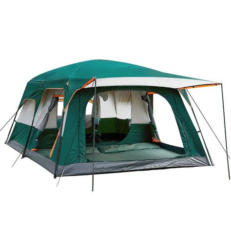 KTT Extra Large Tent 12 Person(Style-A),Family Cabin Tents,2 Rooms,Straight Wall,3 Doors and 3 Window with Mesh,Waterproof,Double Layer,Big Tent for Outdoor,Picnic,Camping,Family,Friends Gathering. Tent Pattern, 12 Person Tent, Best Family Tent, 8 Person Tent, Big Tent, Tenda Camping, Big Tents, Large Tent, Inner Tent