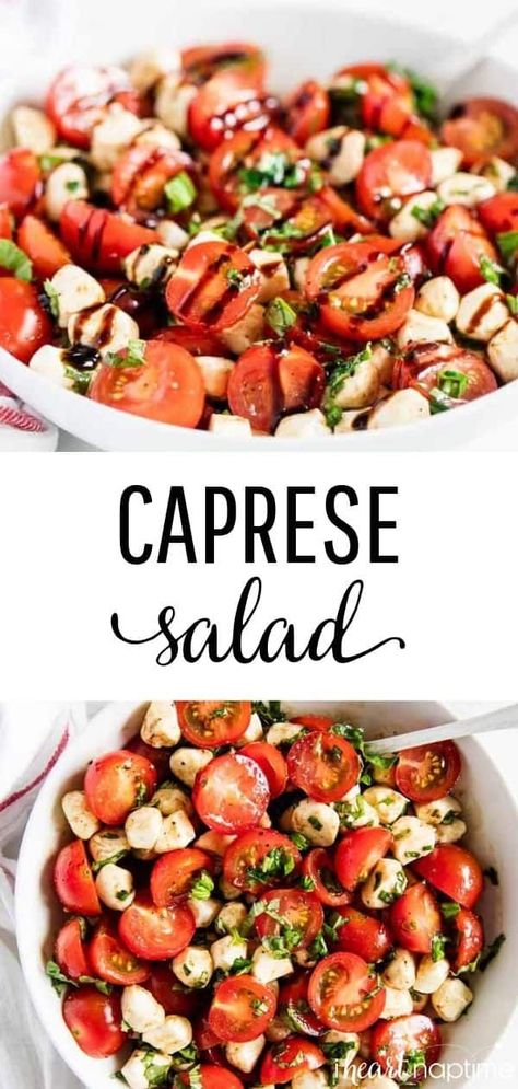 Mozzarella Balsamic, Easy Caprese Salad, Salad Caprese, Easy Potluck Recipes, Salada Caprese, Basil Mozzarella, Tomato Mozzarella Basil, Tomato Mozzarella Salad, Tomato Caprese