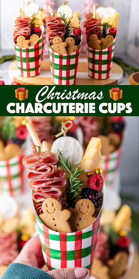 Christmas Charcuterie Cups - individually sized charcuterie in a cup! The perfect easy make-ahead appetizer for Christmas. Charcuterie In A Cup, Christmas Charcuterie Cups, Appetizer For Christmas, Charcuterie Appetizers, Charcuterie Cups, Christmas Charcuterie, Christmas Appetizers Party, Christmas Food Gifts, Charcuterie Inspiration