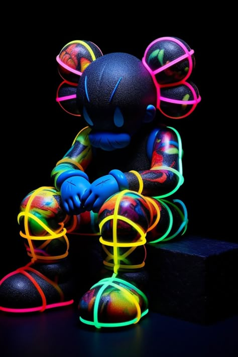 a surreal statue in a dark, psychedelic style with variables of shape, texture, emotion, graffiti Kaws Colorful, Static Wallpapers, Kaws Wallpapers Black, Kaws Graffiti, Dark Graffiti, Really Cool Wallpapers, Hypebeast Iphone Wallpaper, Black Love Quotes, Simpson Wallpaper Iphone