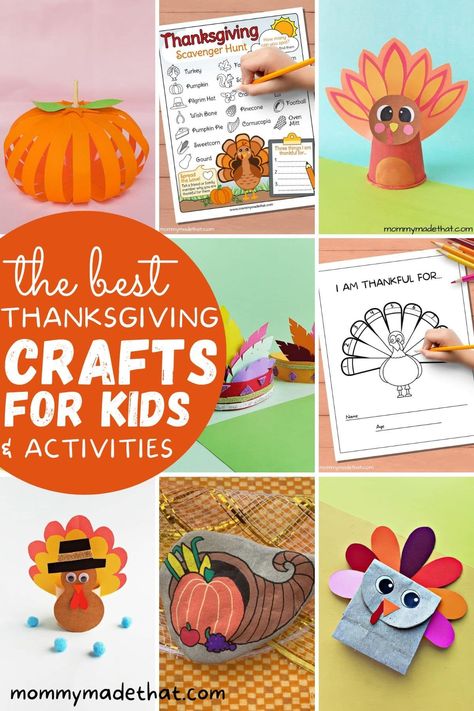 These thanksgiving crafts and activities are perfect for keeping kids busy and creative during the Thanksgiving holiday! Happy Thanksgiving! Thankful Tree Printable, Thanksgiving Books For Kids, Thanksgiving Crafts And Activities, Thanksgiving Bible Lesson, Fun Thanksgiving Activities, Kid Friendly Thanksgiving, Thanksgiving Crafts For Toddlers, Thanksgiving Books, Easy Thanksgiving Crafts