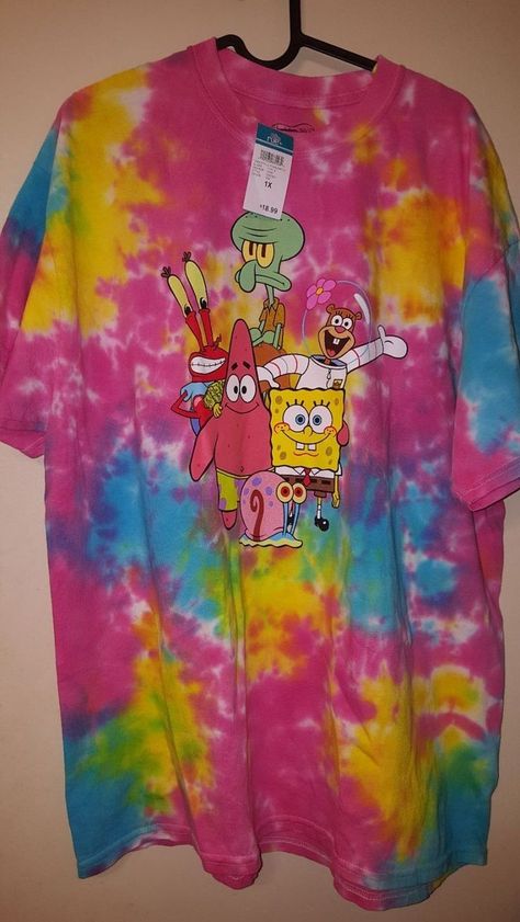 Tie Dye Outfits, Sponge Bob, Tie Dye Shirts, Elegante Casual, Cute Pajamas, Aesthetic Shirts, Painted Clothes, Tie Dye T Shirts, Girls Fashion Clothes