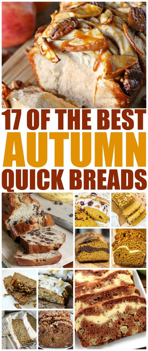 These are 17 of the Best Autumn Quick Bread recipes from popular blogs across the web. Perfect for a cool fall evening with a mug of coffee or even to serve at your thanksgiving dinner, these fall quick breads are sure to delight! Autumn Bread, Fall Bread Recipes, Recipes Autumn, Loaf Bread Recipe, Thanksgiving Bread, Bread Quick, Holiday Bread, Mug Of Coffee, Homemade Bread Recipes Easy