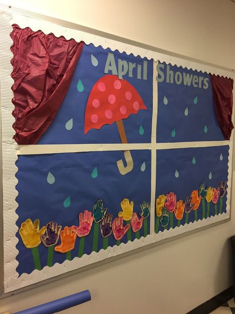 April Showers Bulletin Board Ideas, Springtime Bulletin Board Ideas, April School Bulletin Board Ideas, Spring Board Ideas For School, February Birthday Bulletin Boards, April Birthday Board Ideas, Spring Display Board Nursery, April Showers Bulletin Board, March Board Ideas