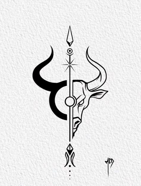 Xena Tattoo, Taurus Symbol Tattoo, Ox Tattoo, Widder Tattoo, Taurus Bull Tattoos, Peace Tattoo, Trishul Tattoo Designs, Taurus Symbols, Om Tattoo Design