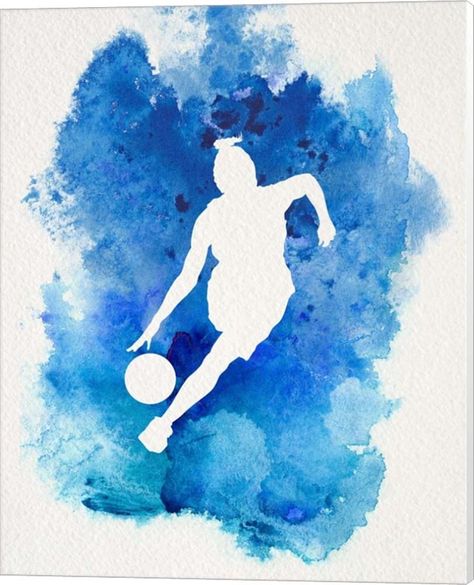 Sports Watercolor, Basketball Painting, Basketball Girl, Watercolor Silhouette, Canvas Ar, Bola Basket, Basketball Wallpaper, Basketball Art, Sports Prints